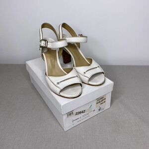 Chloe Prince white leather‎ heeled sandals